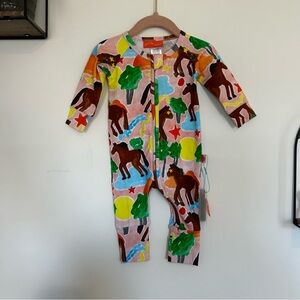 NEW Halcyon Nights Giddy Up Long Sleeve Romper Size 0-3 Months